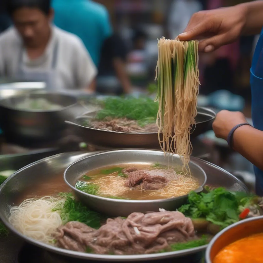 Preparing Boat Noodles in Bangkok