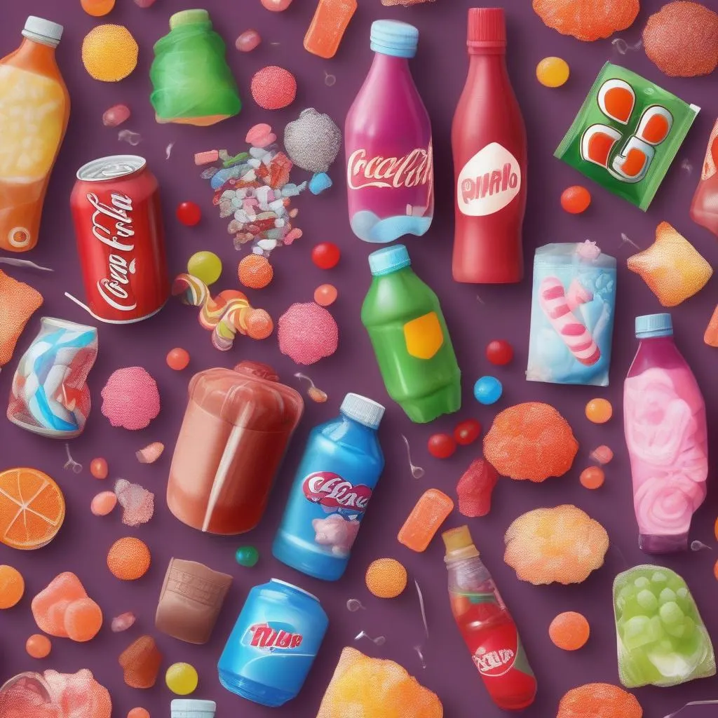 Sugary drinks and candy