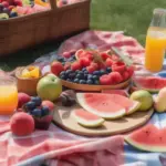 Summer Picnic with Watermelon and Fruit Salad