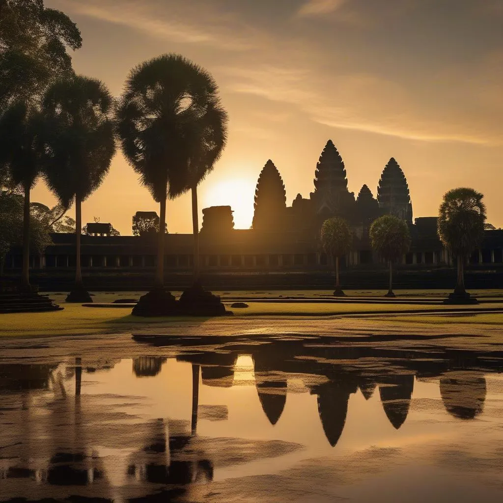 Sunrise over Angkor Wat temple