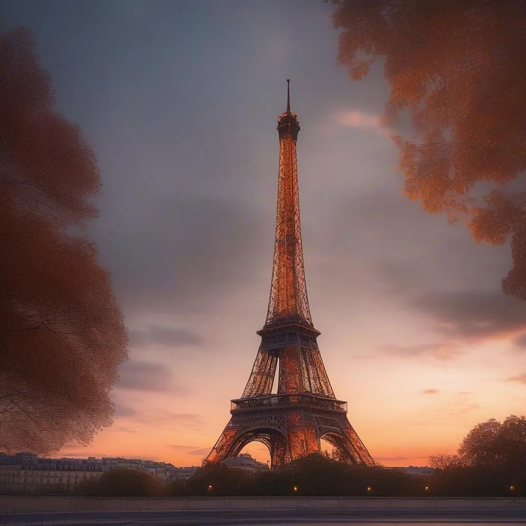 Eiffel Tower Sunset