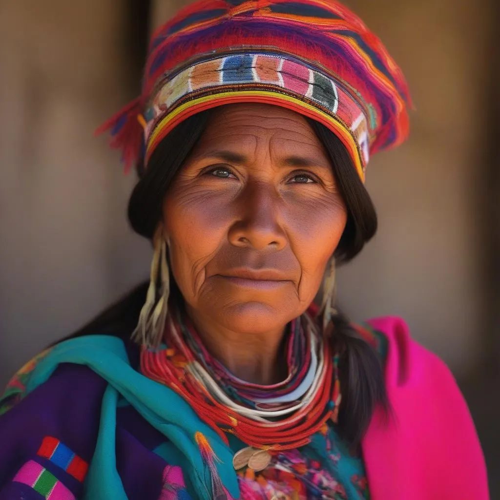 Tarahumara woman in traditional attire