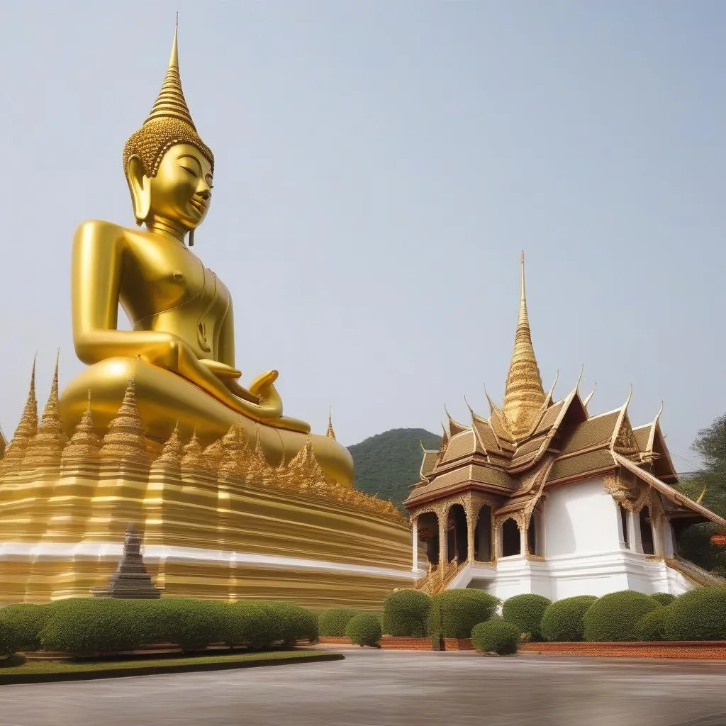 Thai Temple with Buddha Statue