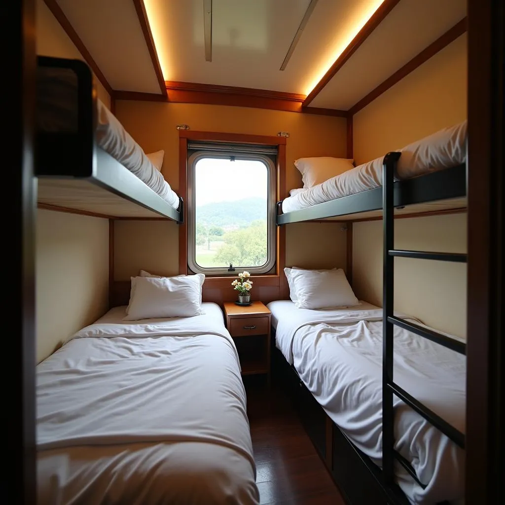 Comfortable Sleeper Cabin on a Thai Train