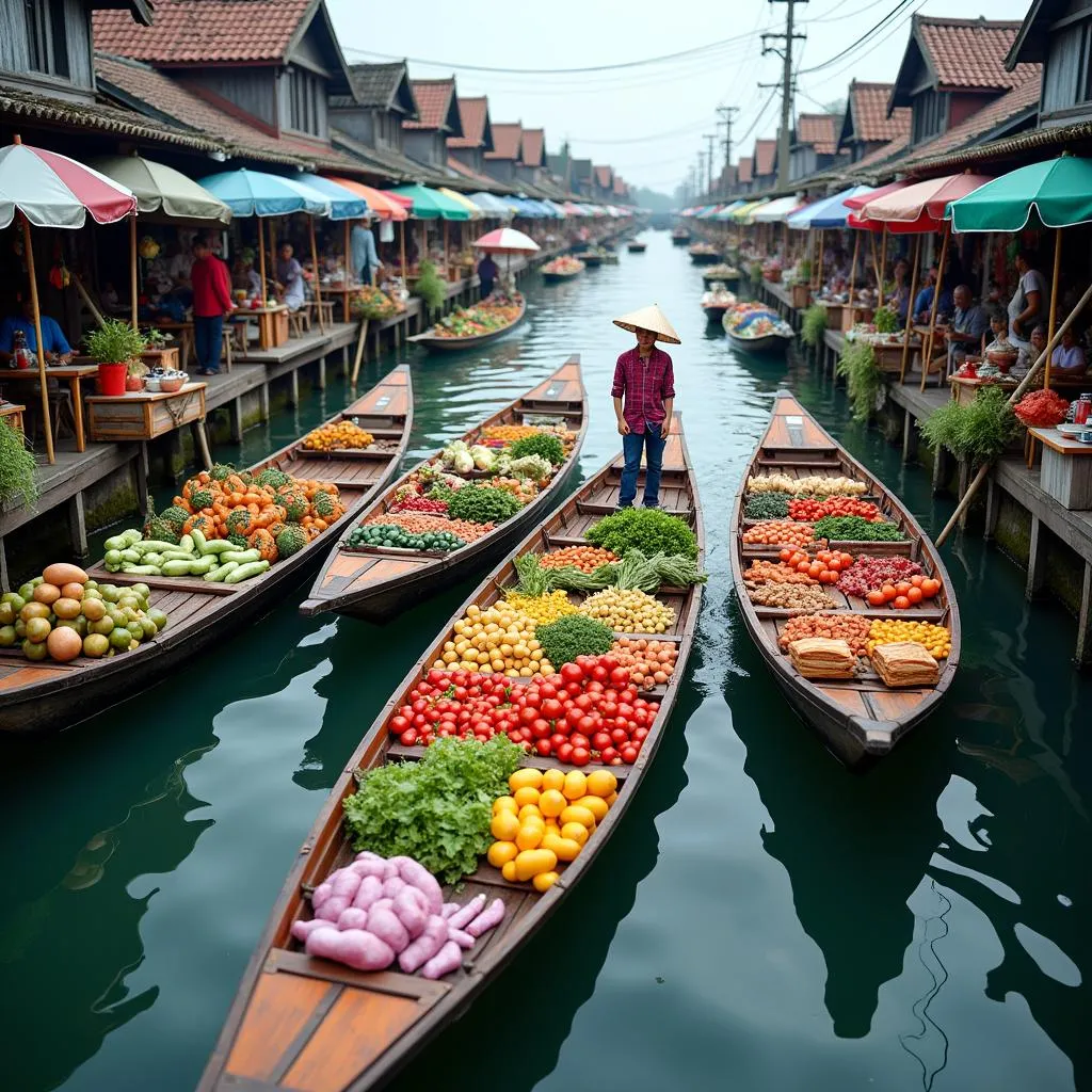 Floating market in Thailand