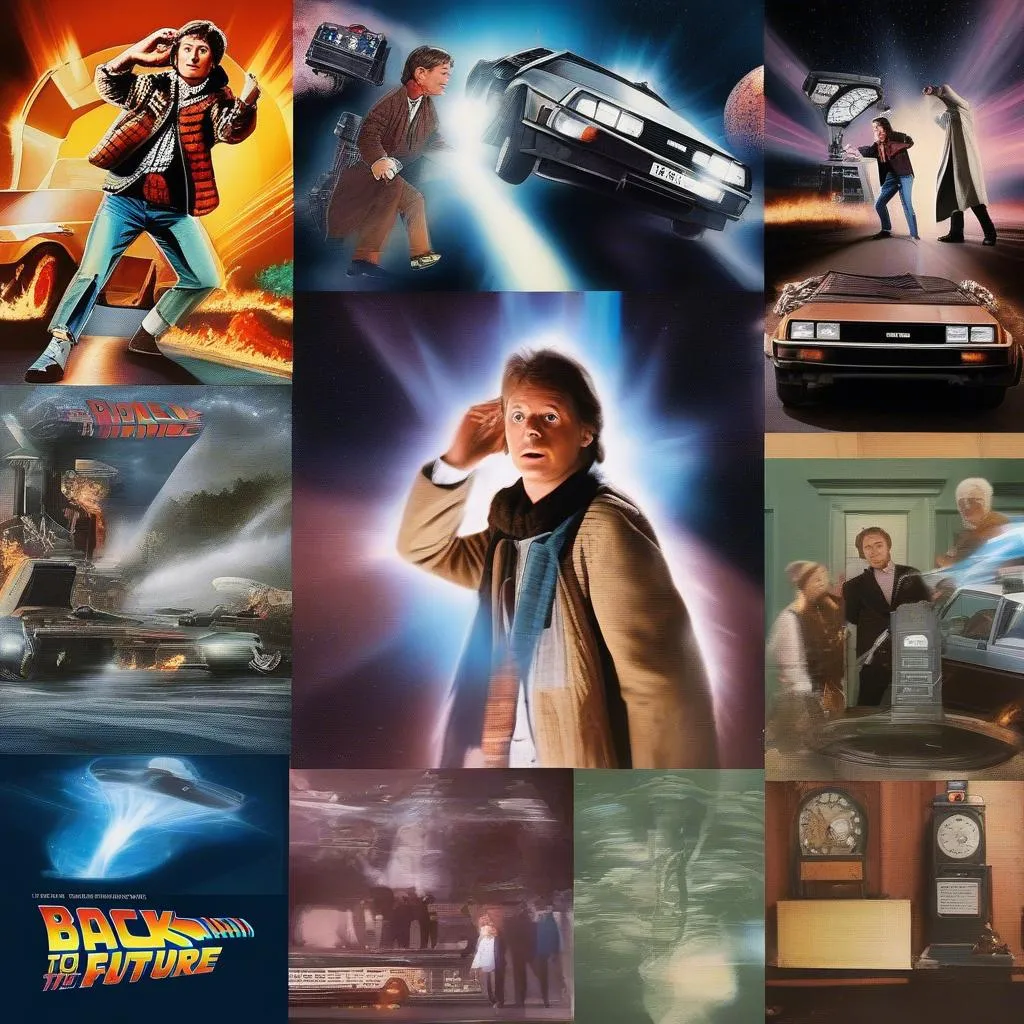 Collage of popular time travel movies