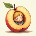 Tiny traveler inside a fruit