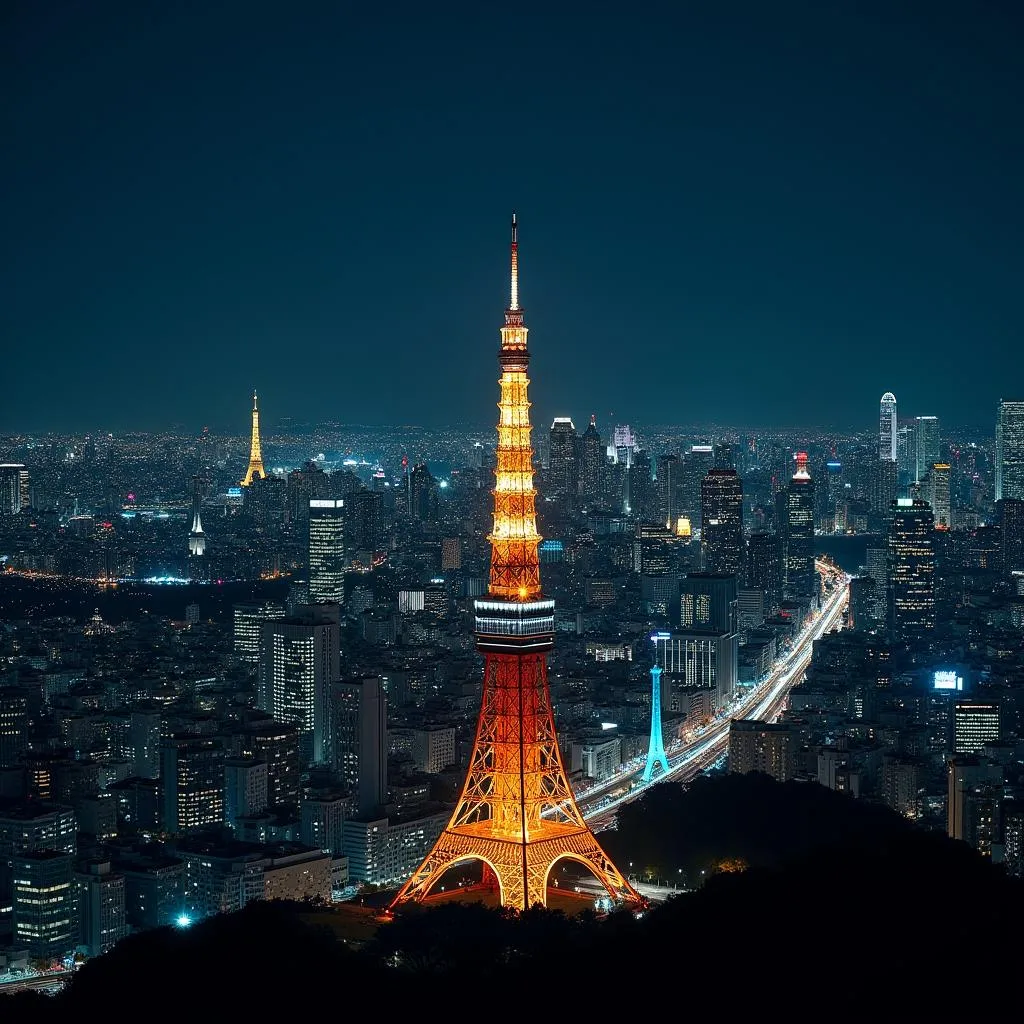 Tokyo Tower Cityscape