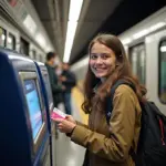 Tourist Using Public Transport