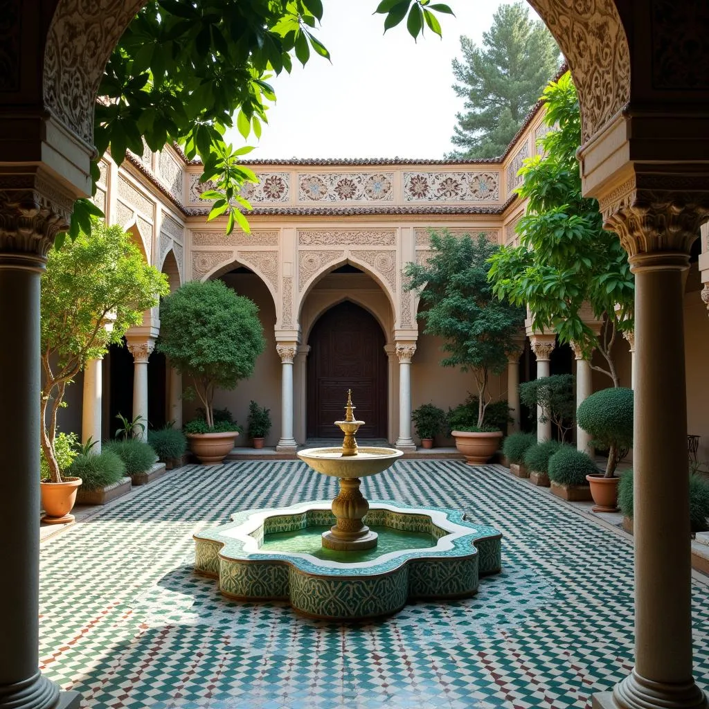 Traditional Persian courtyard in Yazd