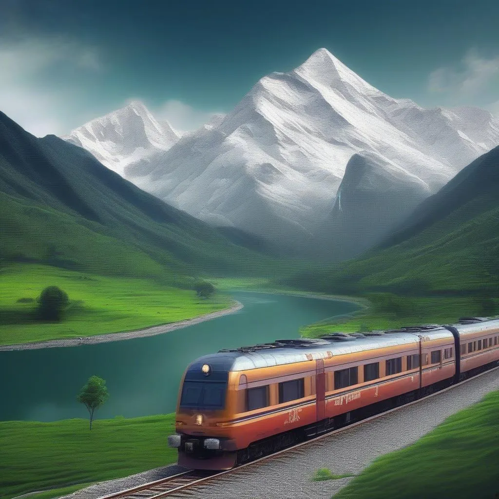 Train Journey Through Mountainous Landscape