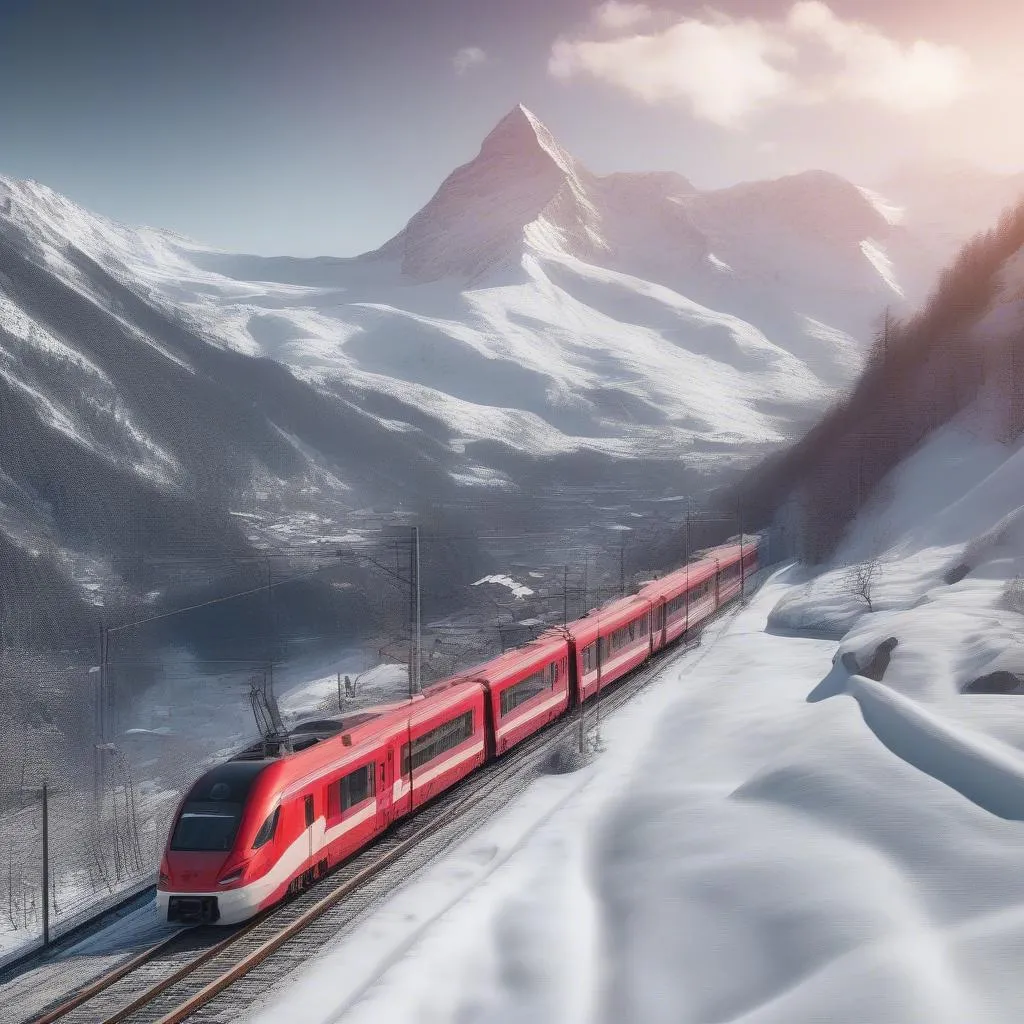 Swiss Alps train