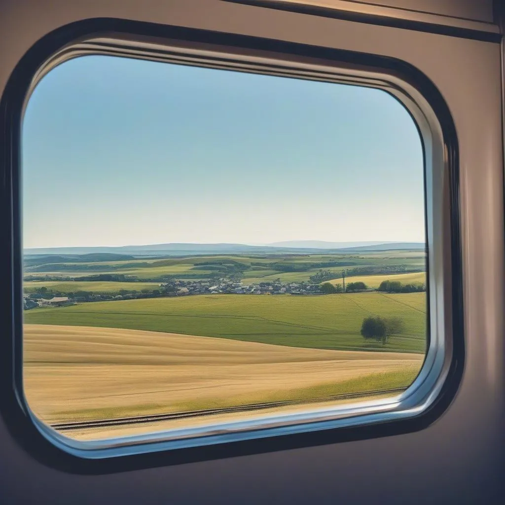 Train journey through scenic landscapes