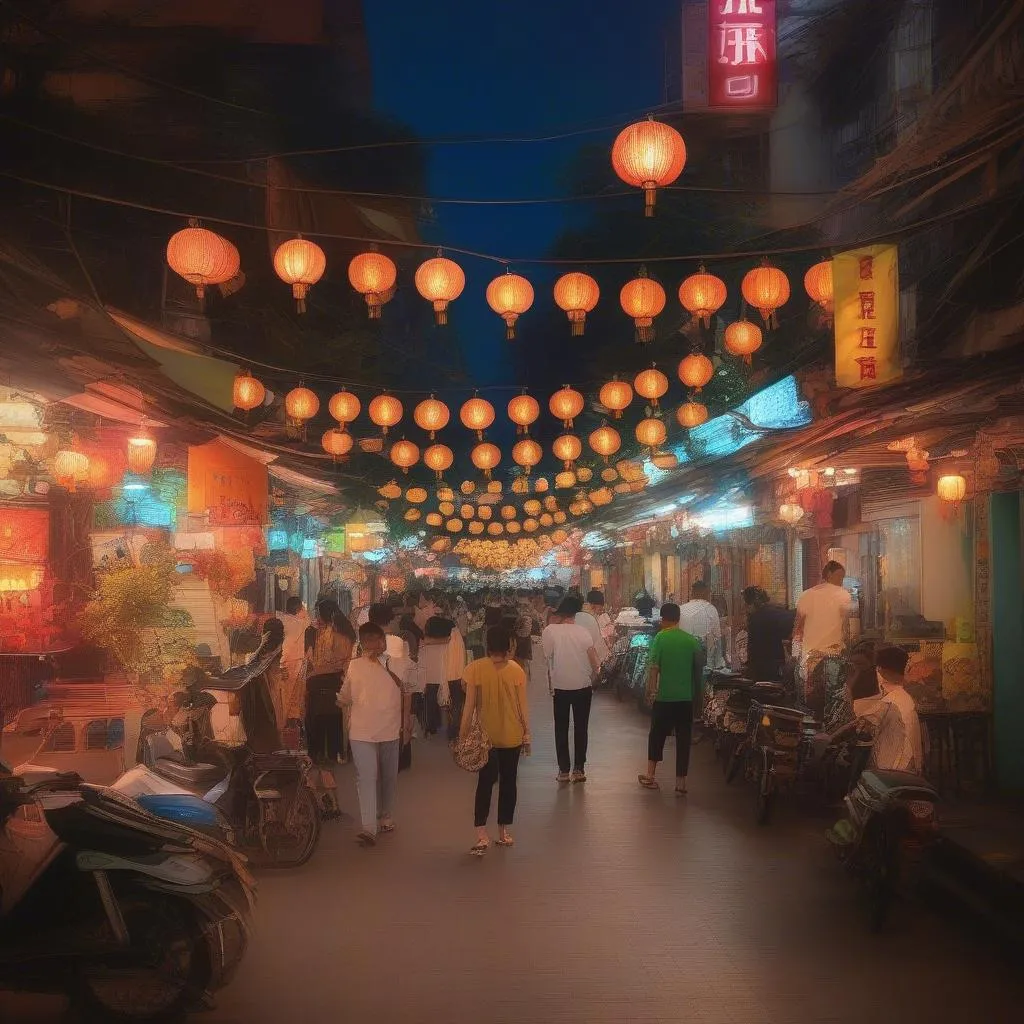 Tràng Tiền Street at Night