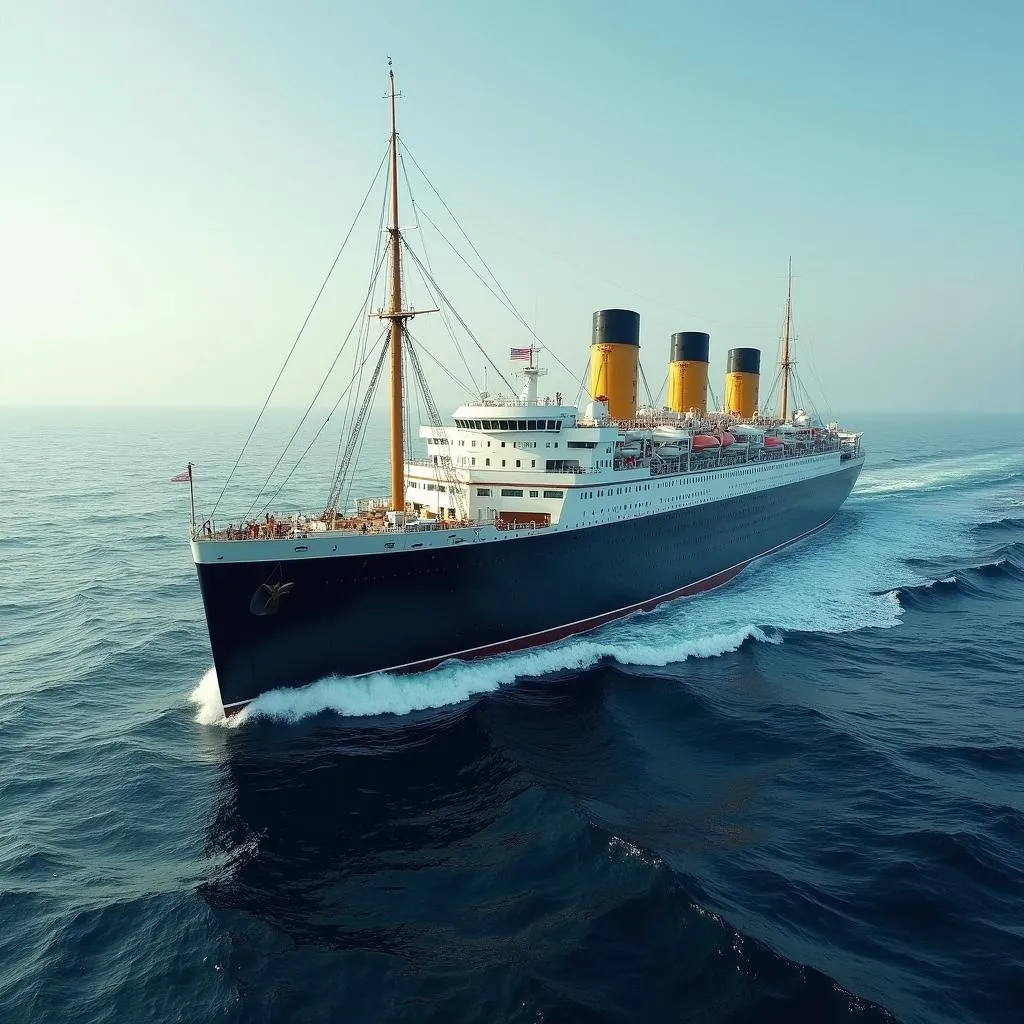 Ocean Liner Crossing the Atlantic