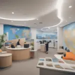 Modern travel agency office