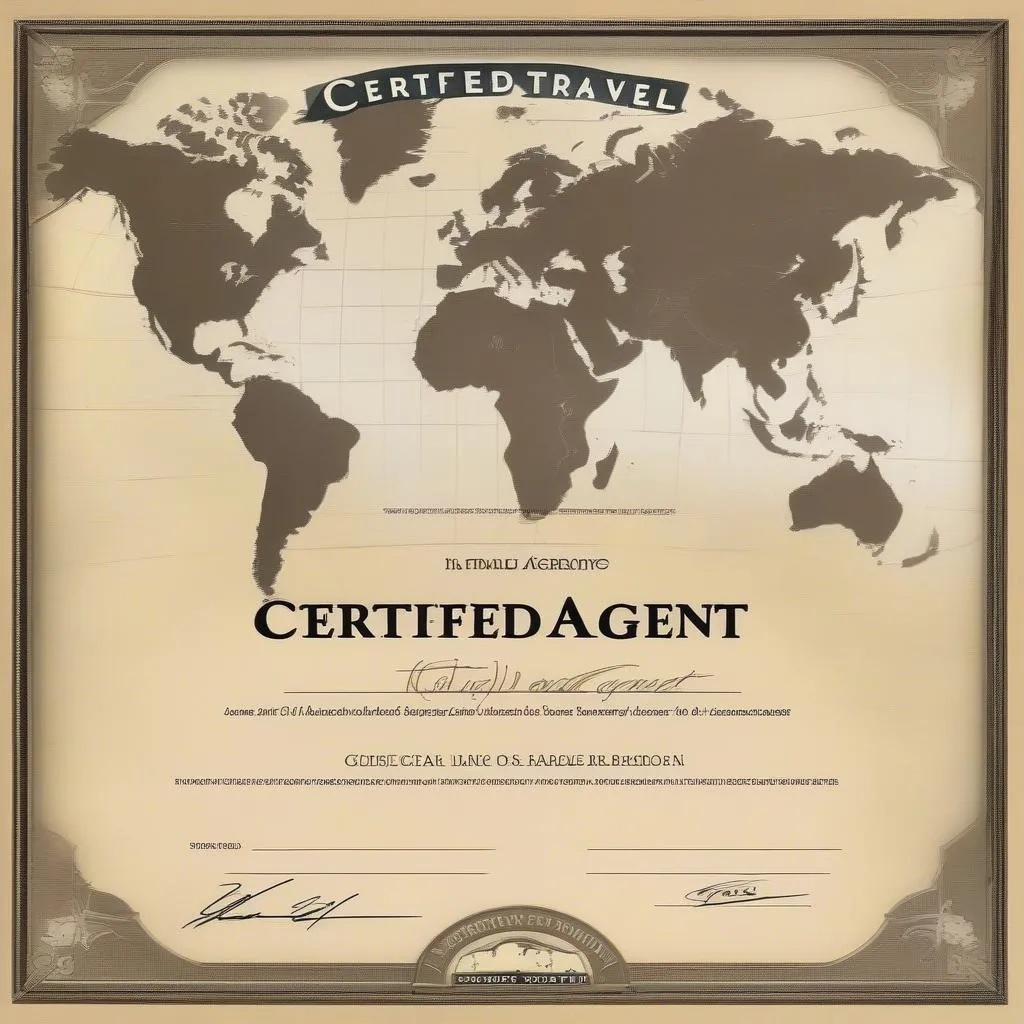 travel agent certificate