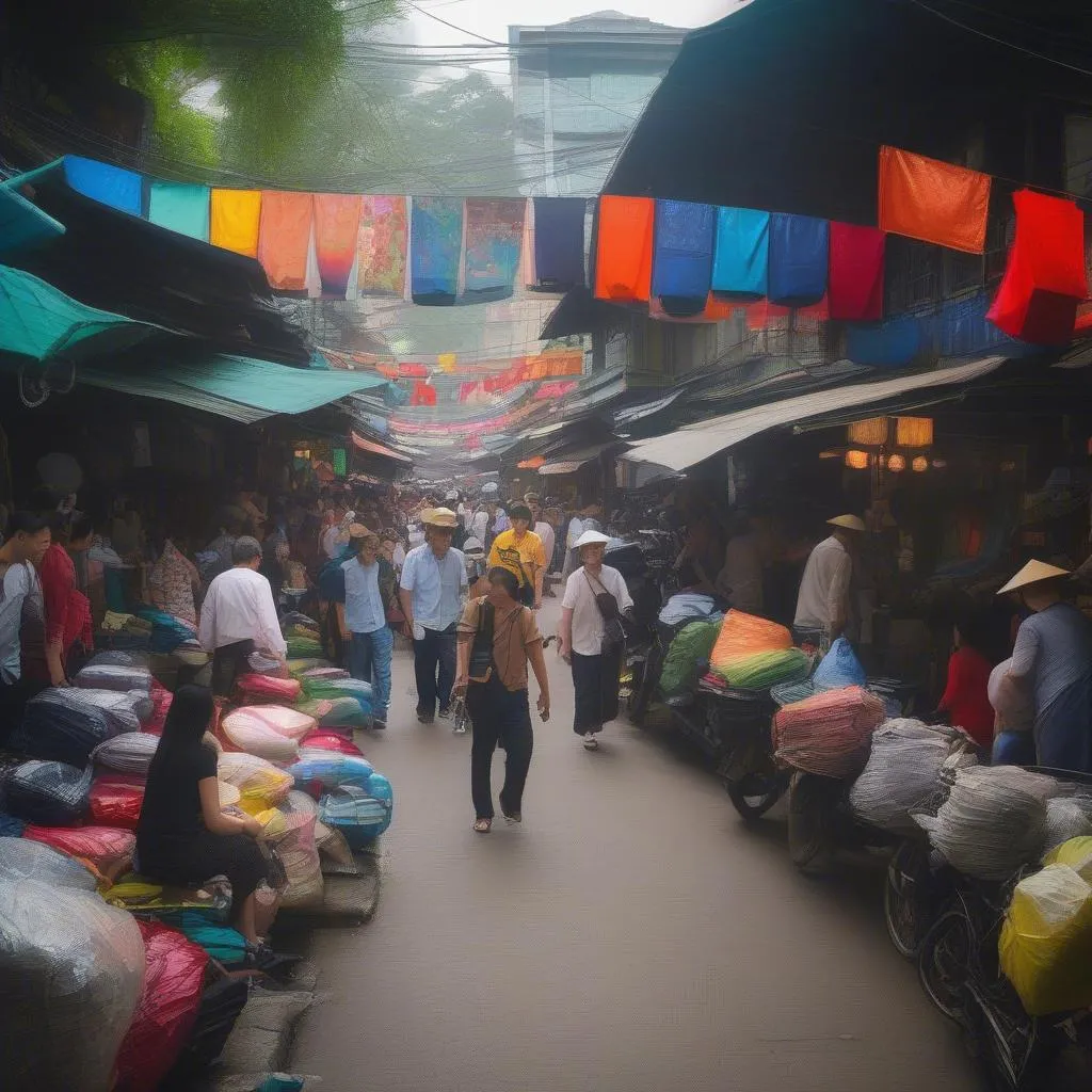 Hanoi travel bag market