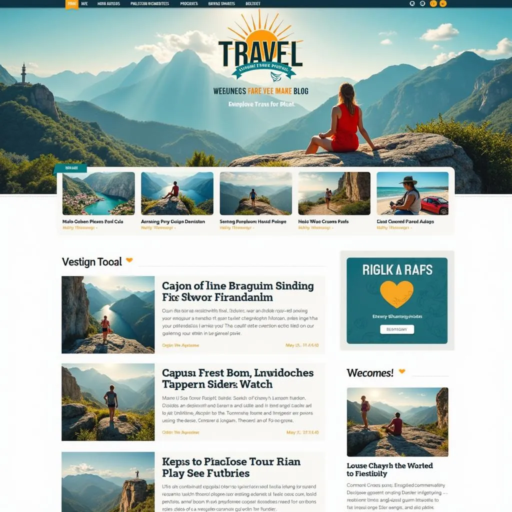 Travel blog homepage