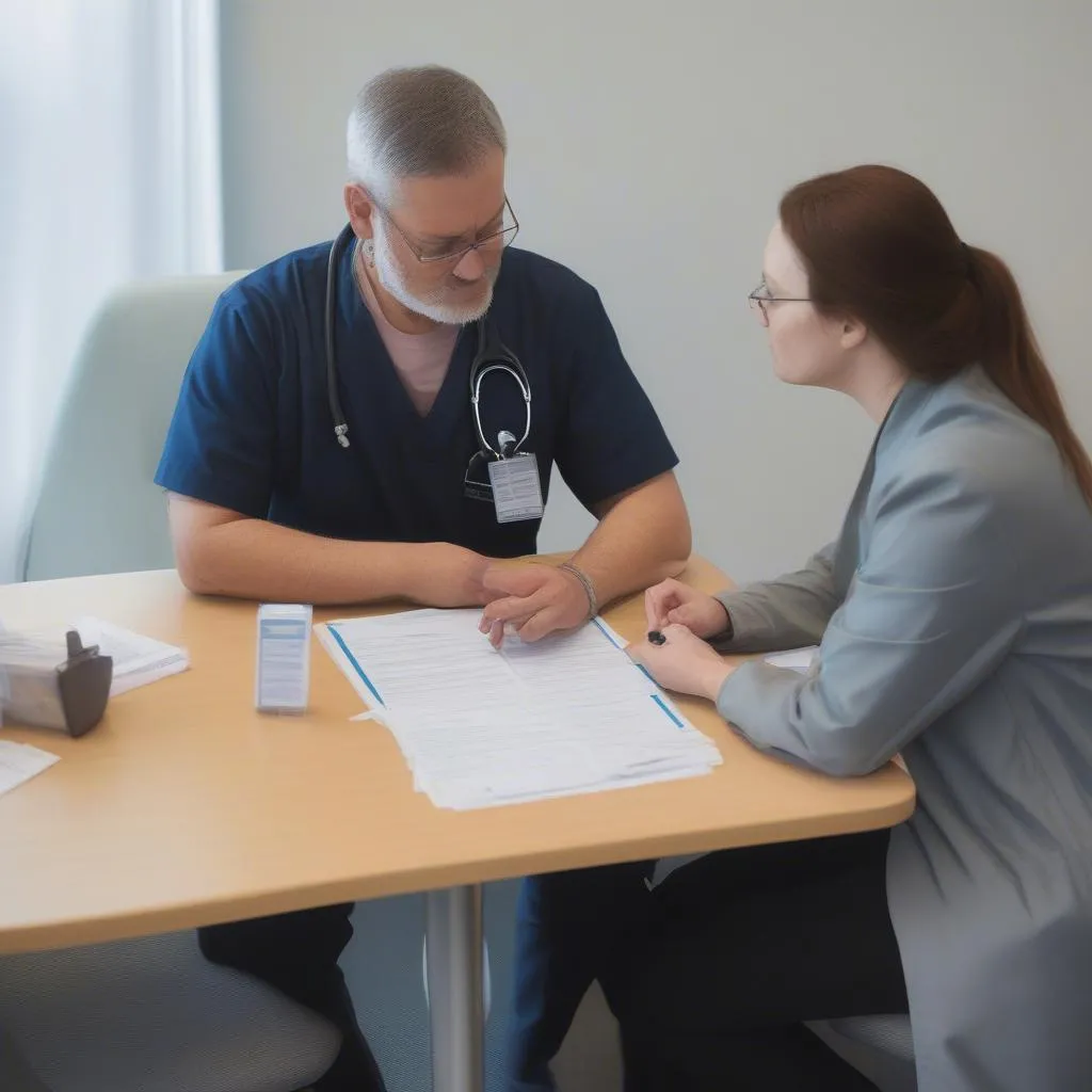 Consultation at a travel clinic