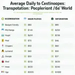 Travel Destinations Budget Comparison