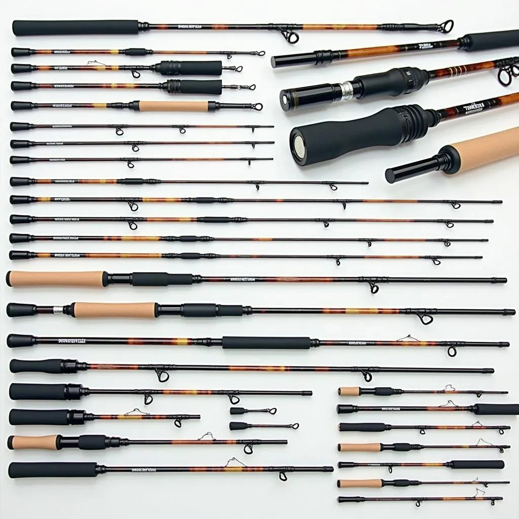 Different types of travel fishing rods