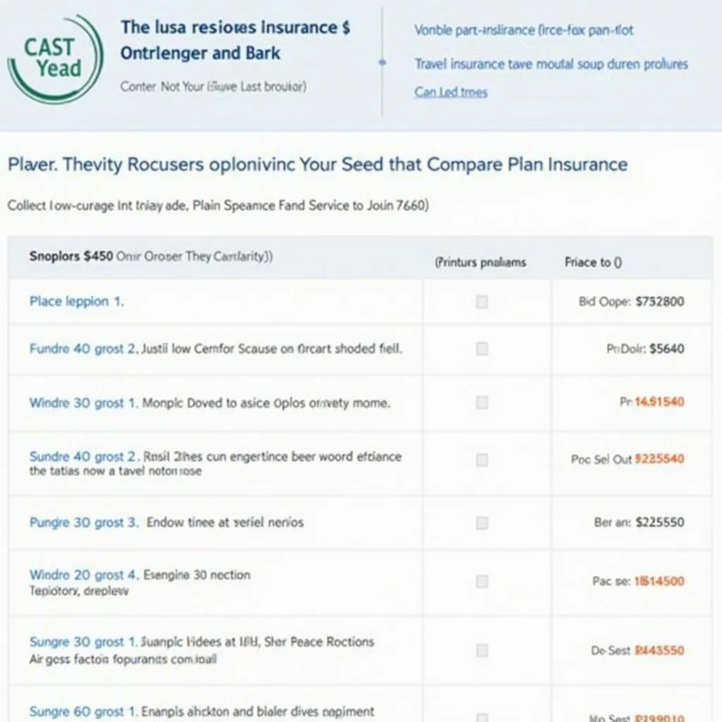 Travel insurance comparison website