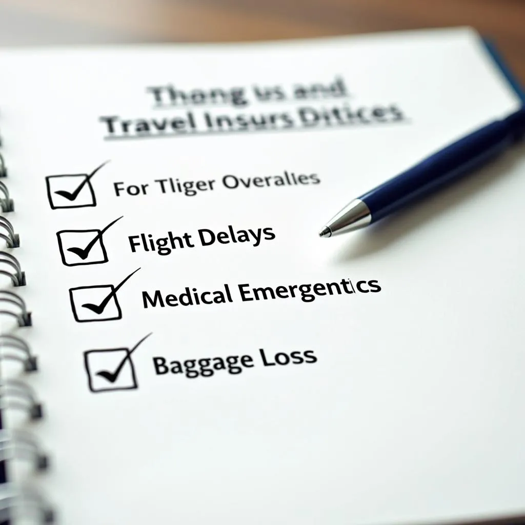 Checklist for choosing travel insurance