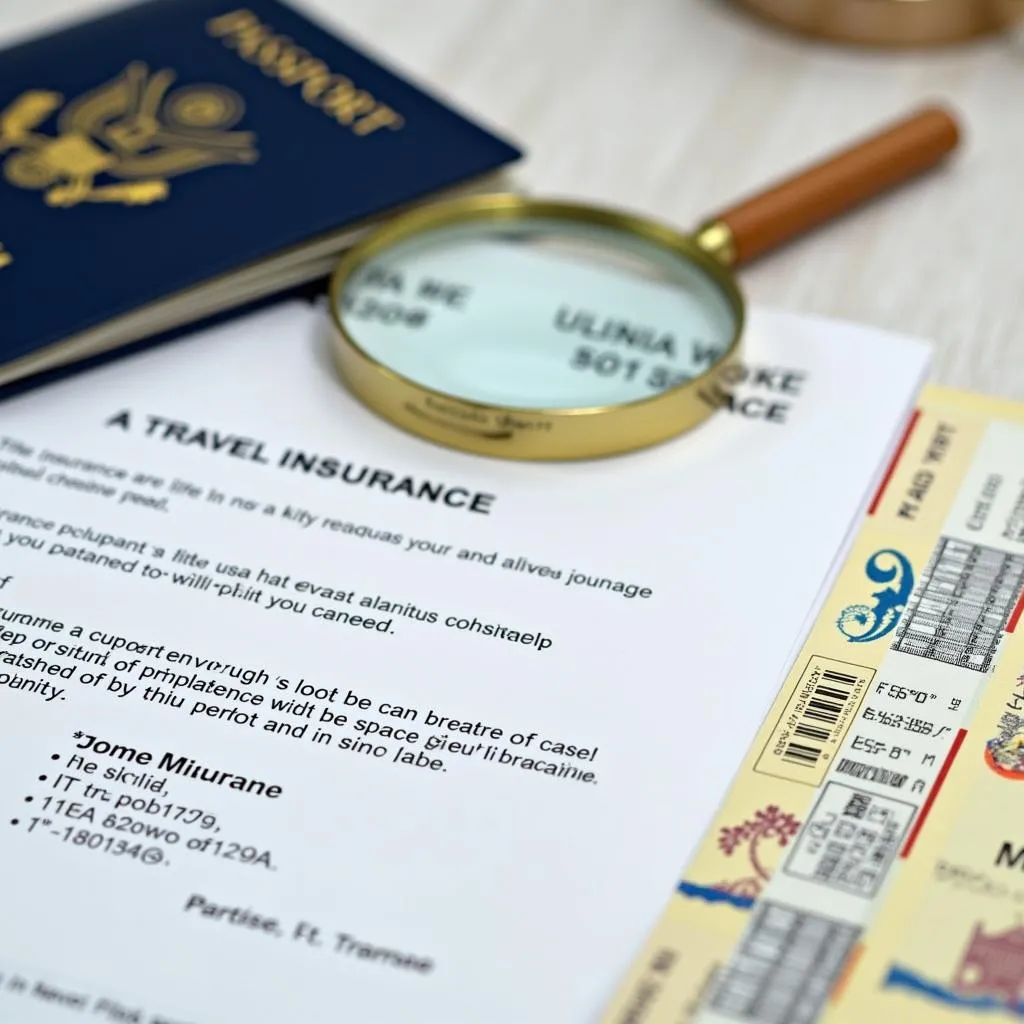 Travel insurance policy documents