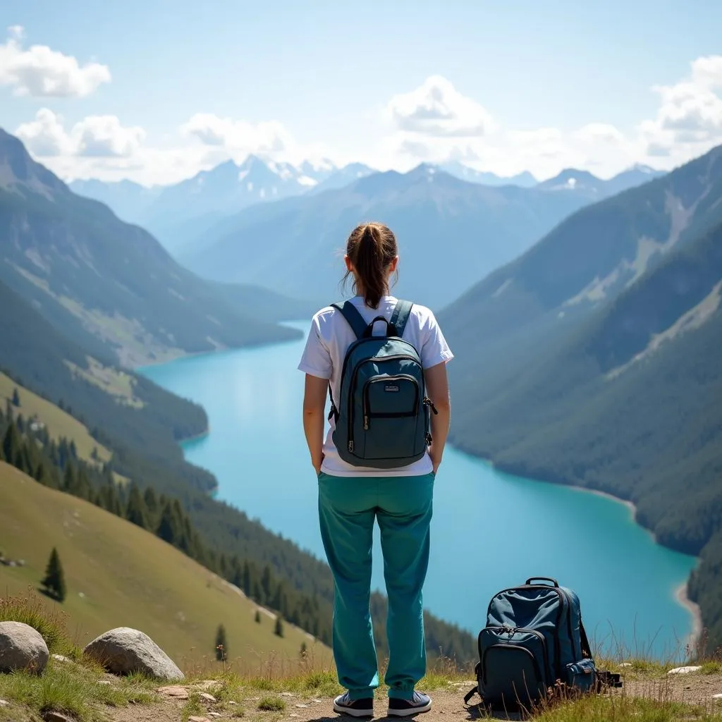 Travel nurse enjoying scenic view