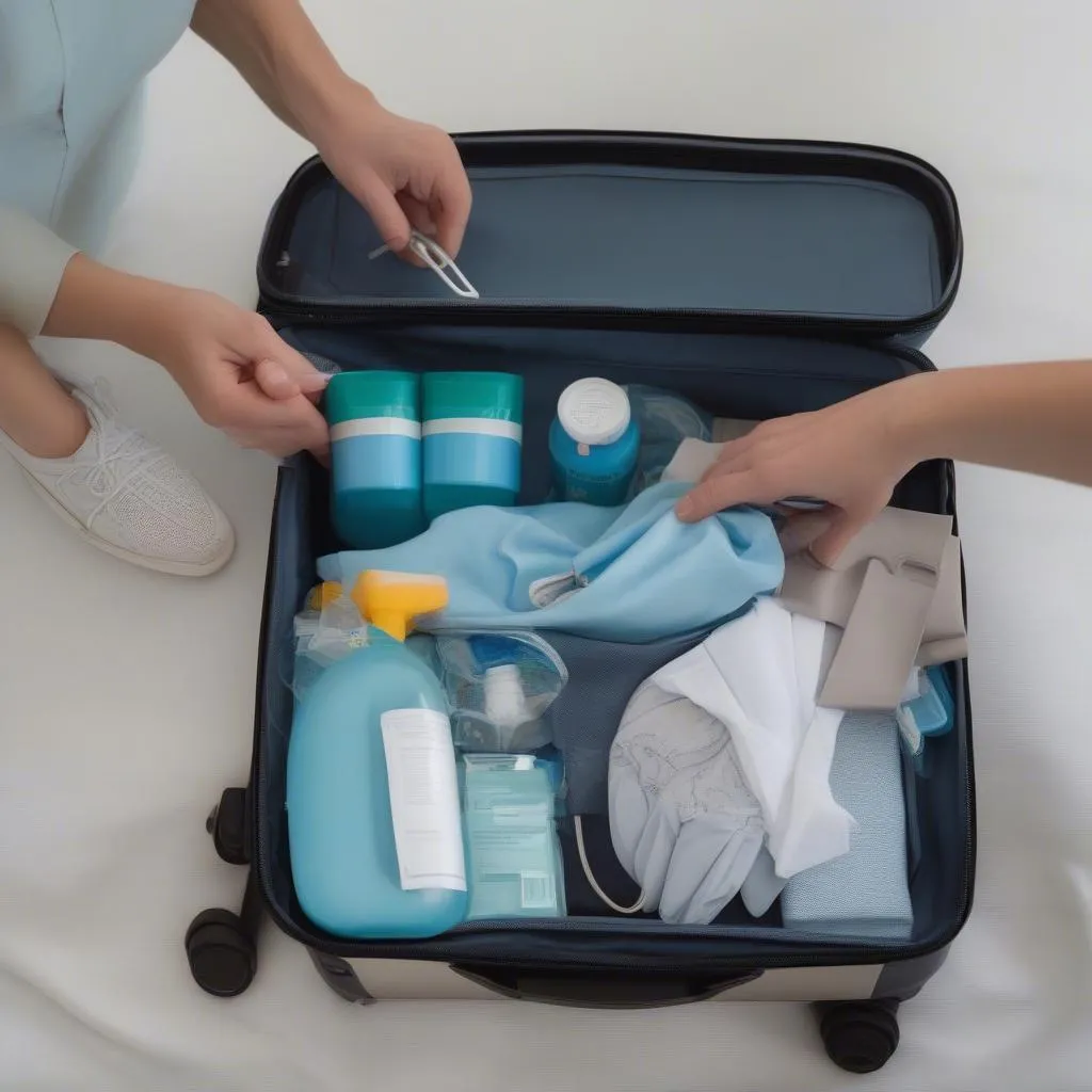 Travel nurse packing for an assignment