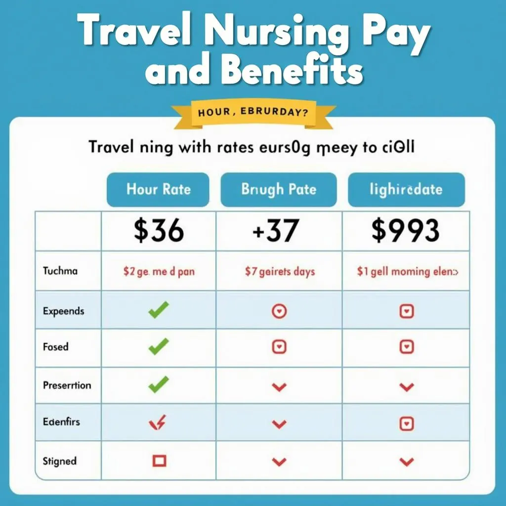 Travel Nursing Pay and Benefits Illustration