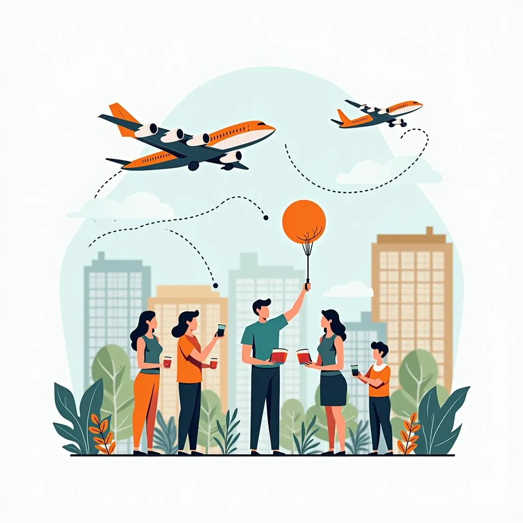 Travel agency partnership illustration