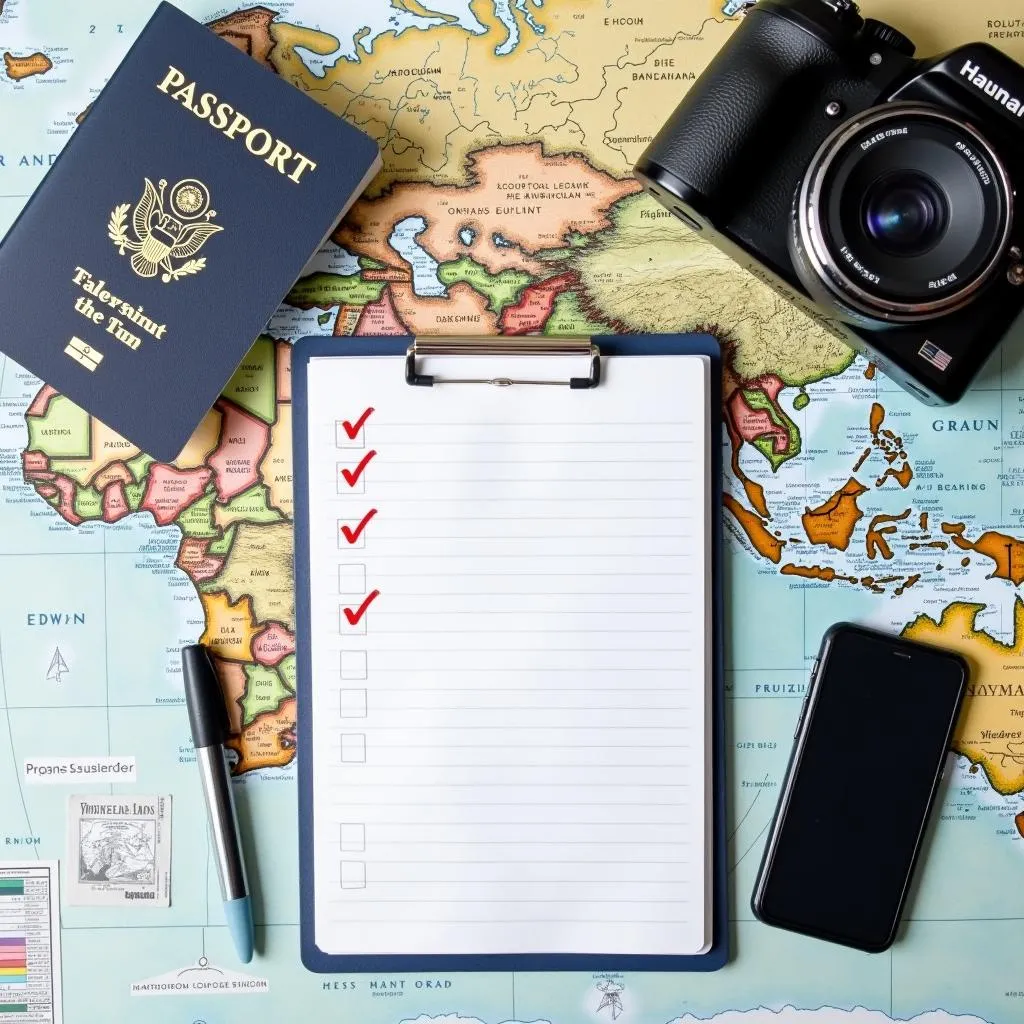 Travel Planning Essentials on a Desk