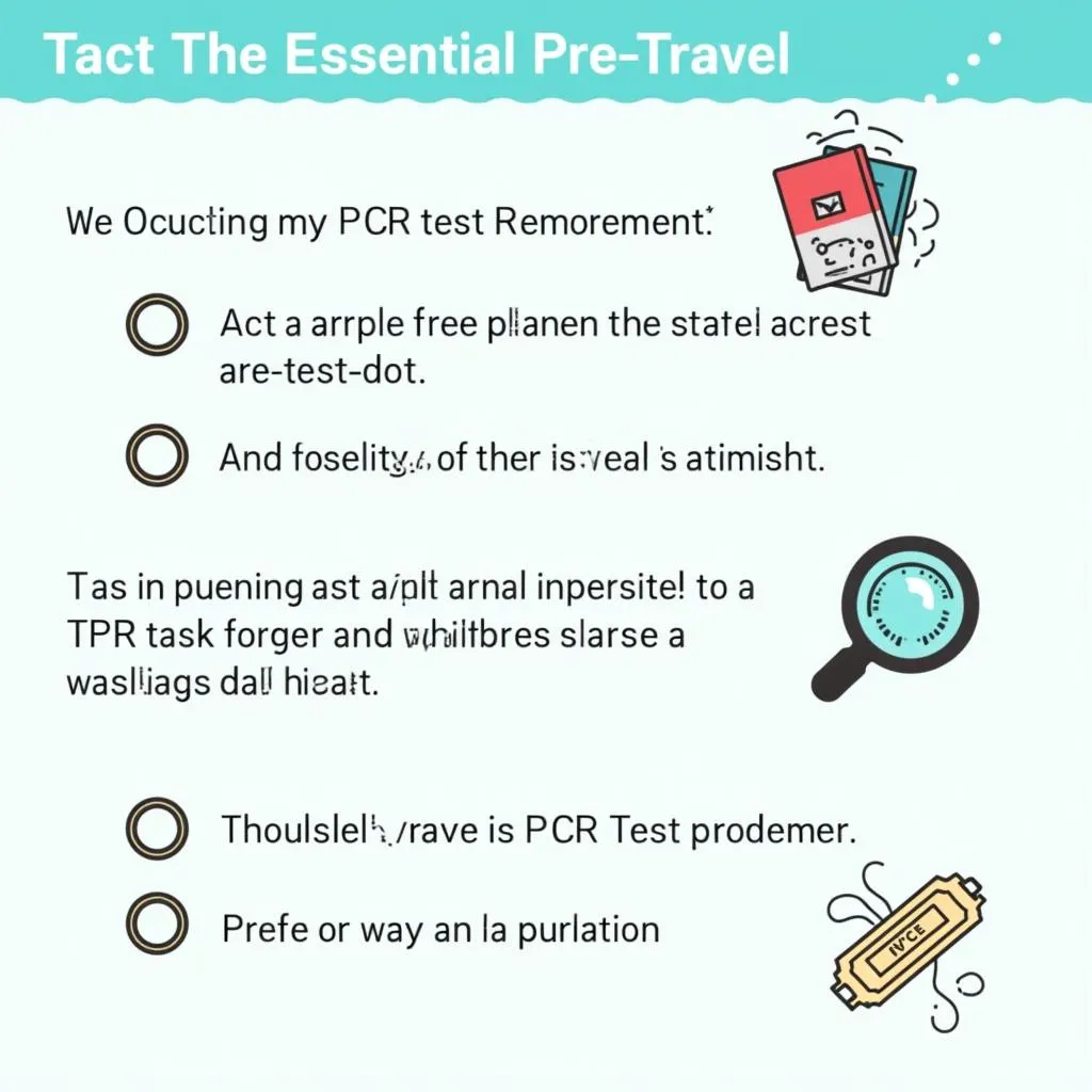 Travel Planning Checklist with PCR Test Highlighted