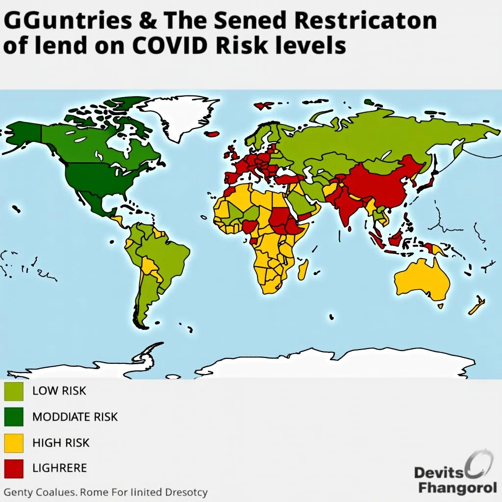 World map with travel restrictions