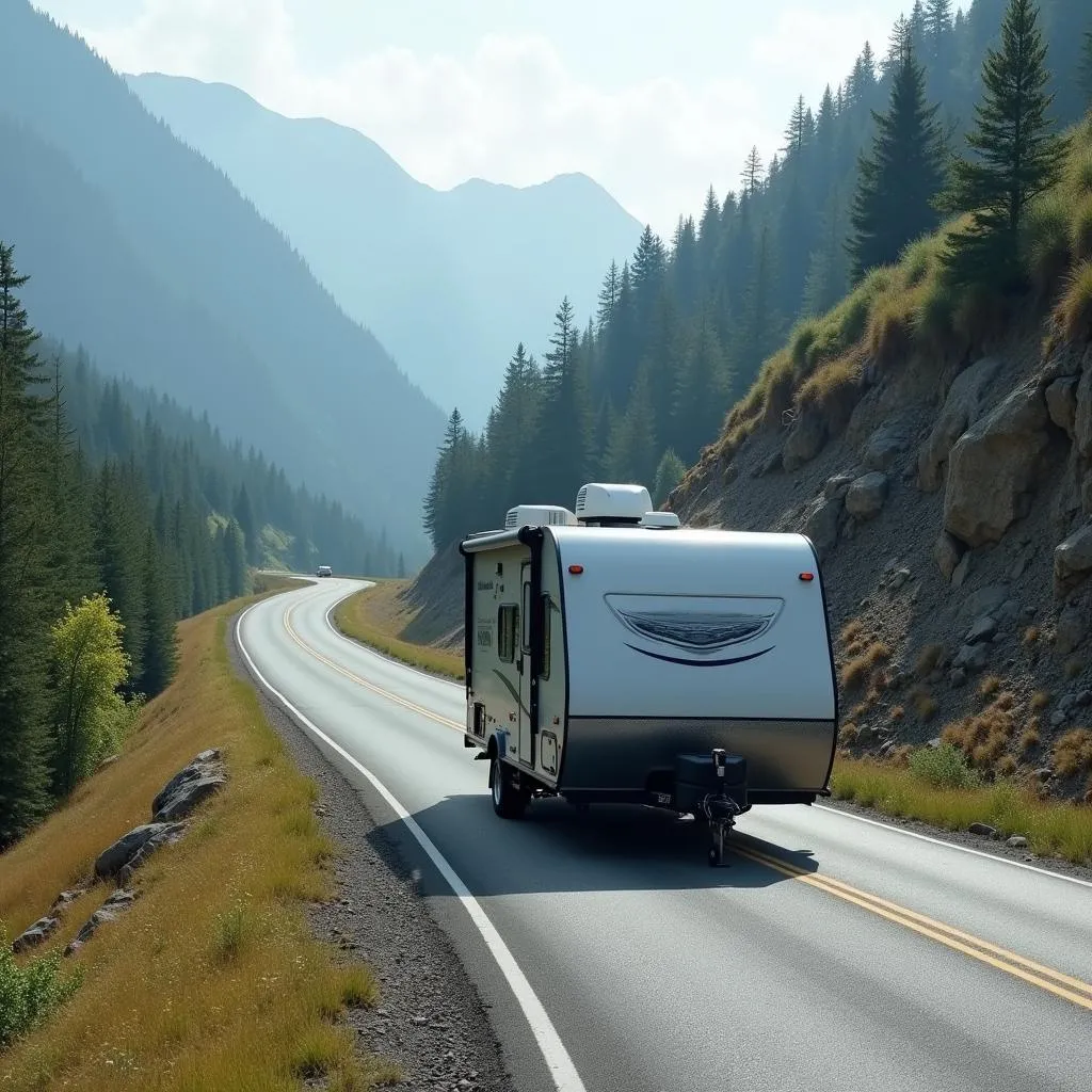 Travel Trailer on a Mountain Road