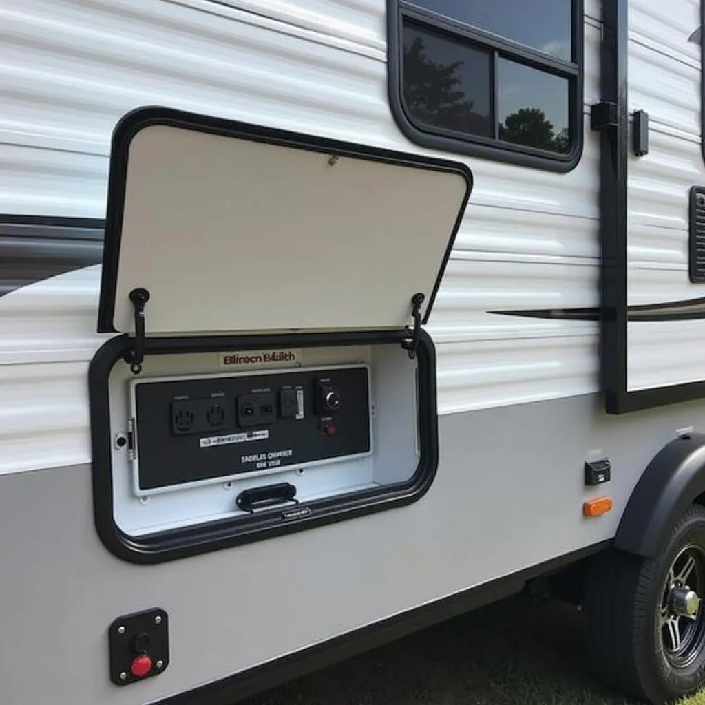 Travel trailer with a built-in generator