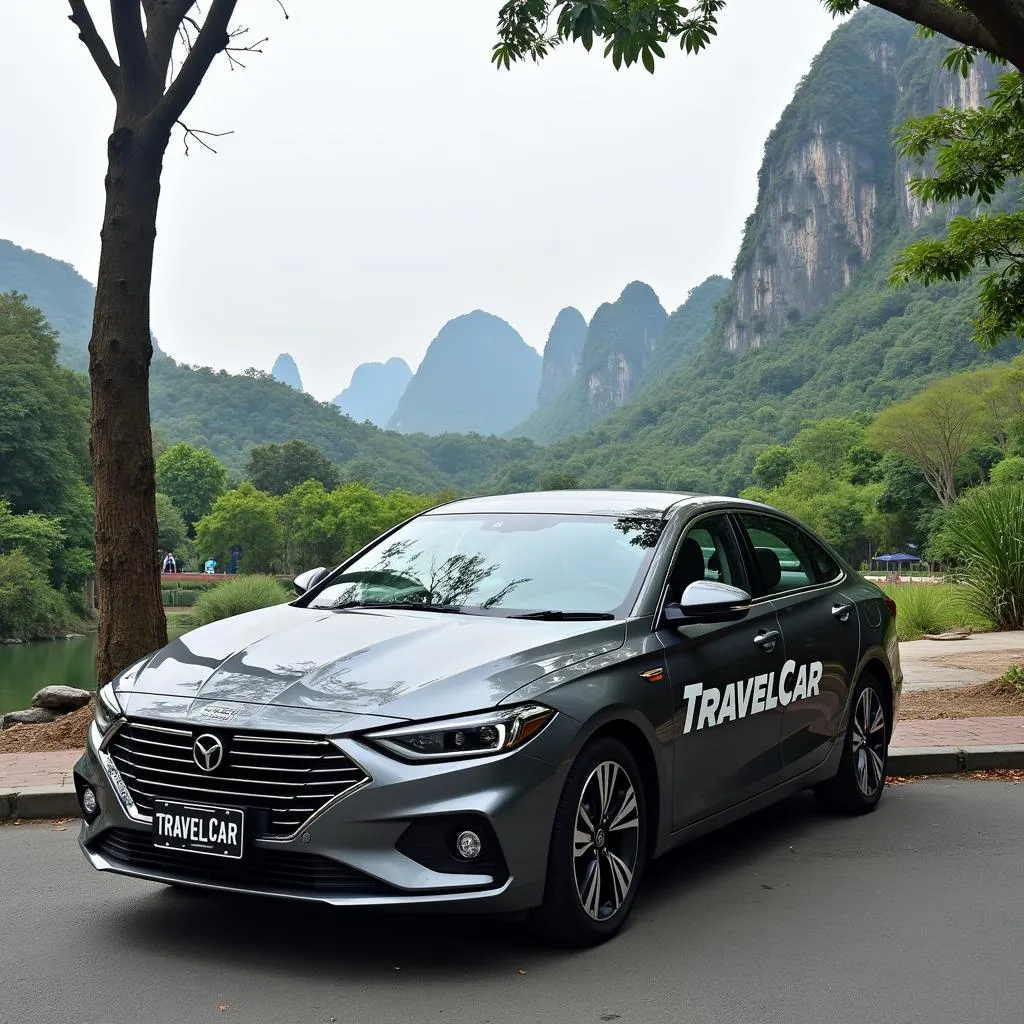 Modern car parked in Hanoi