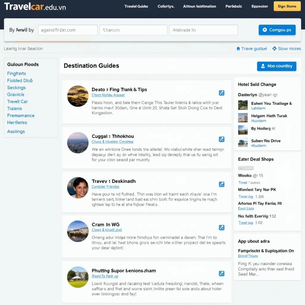 Travelcar Website Homepage