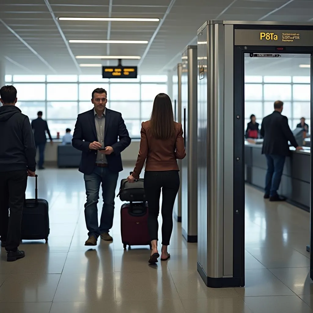 Traveler using TSA Precheck lane