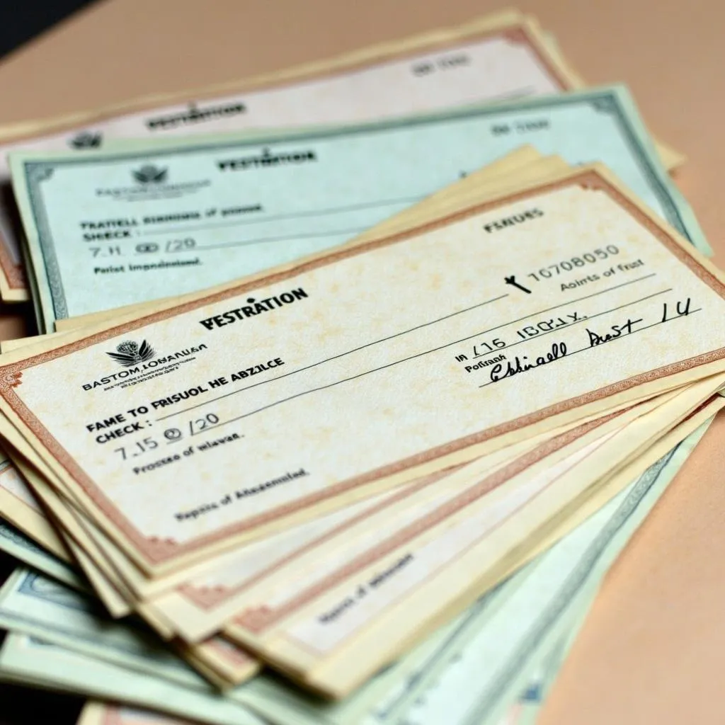 Stack of traveler's checks