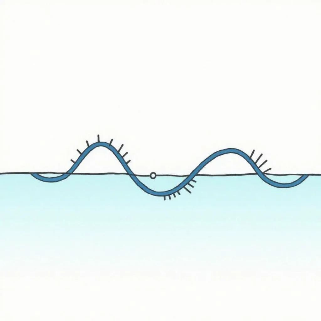 Illustration of a travelling wave on a string