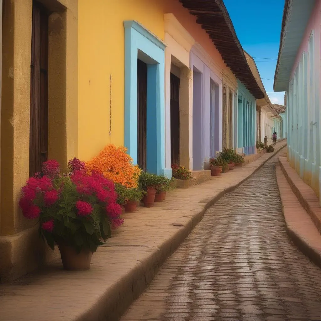 Cobblestone Street in Trinidad, Cuba