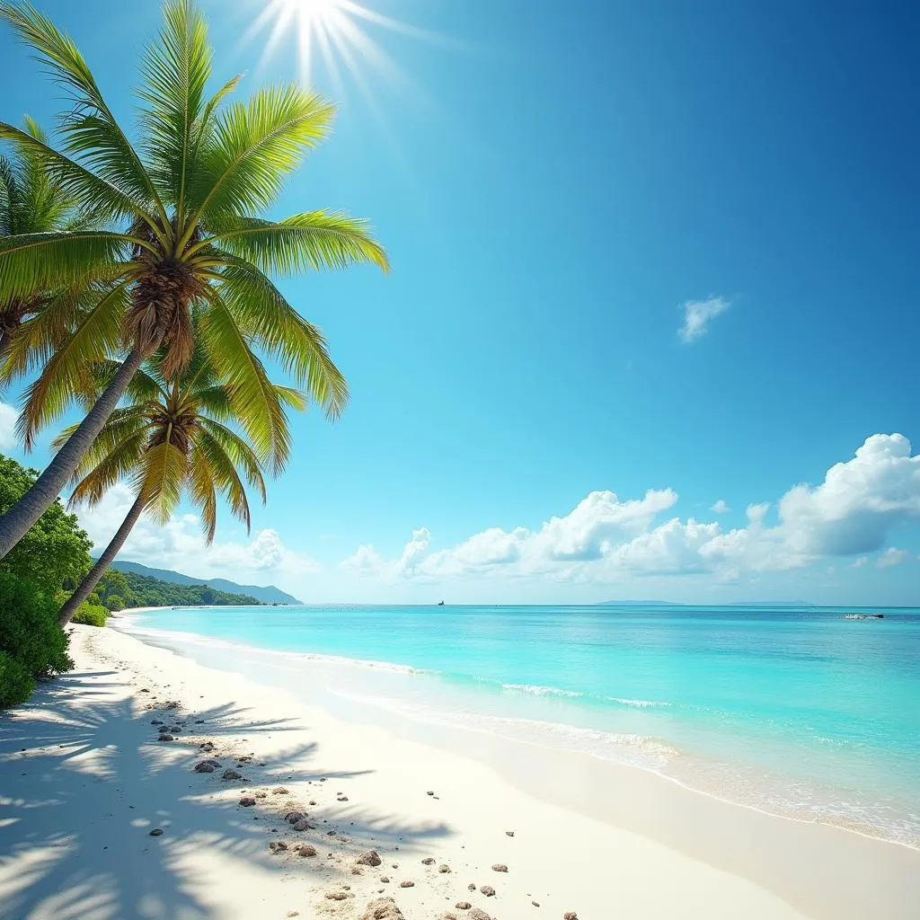 Relaxing tropical beach scene