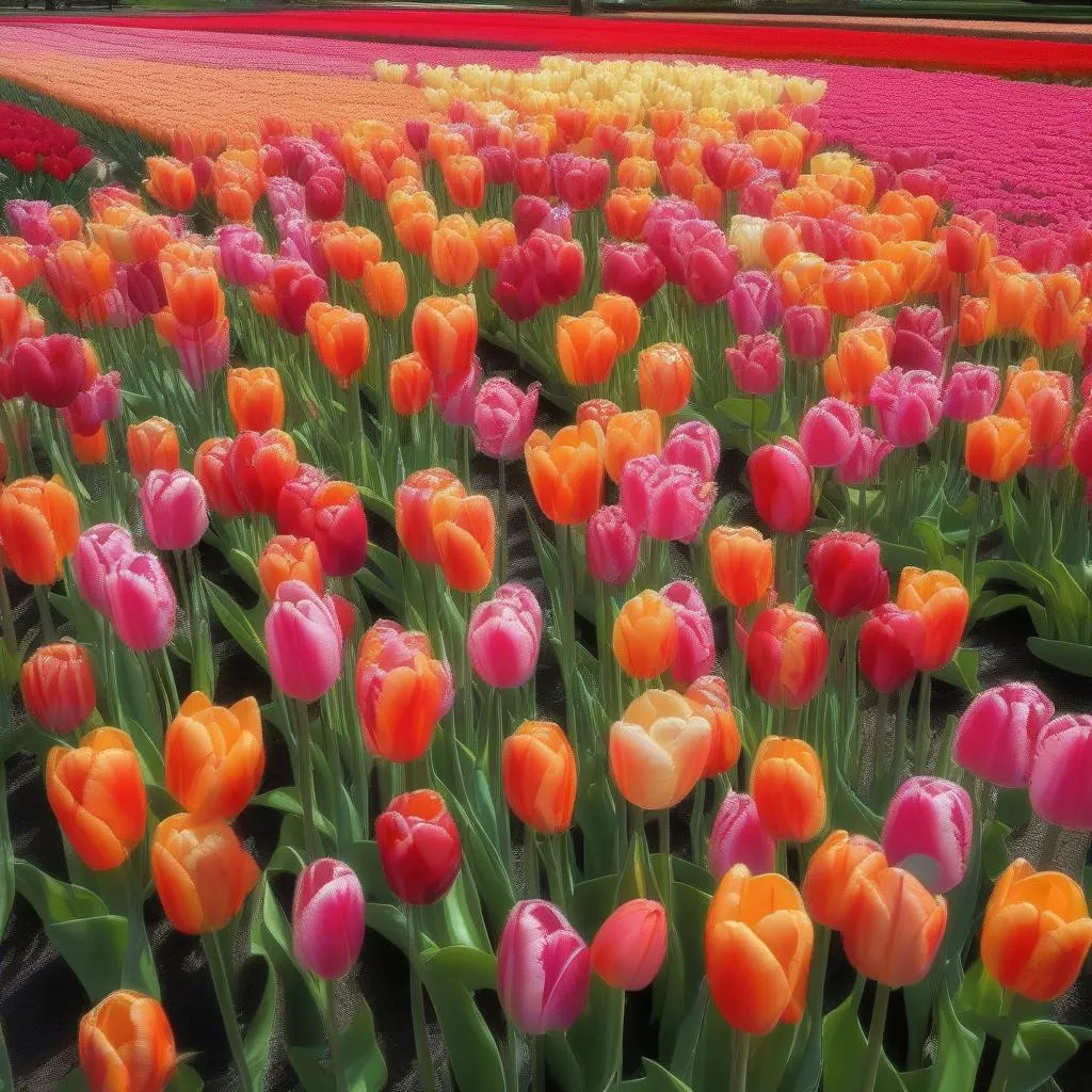 Tulips Blooming in Amsterdam