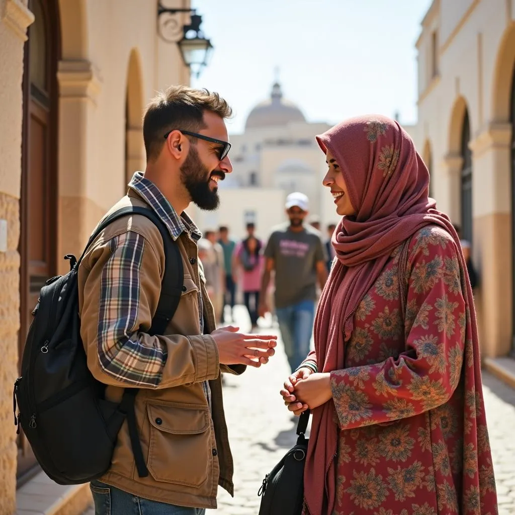 Engaging with friendly Tunisian locals