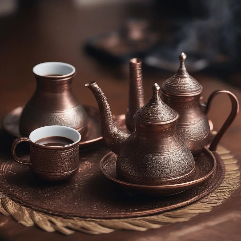 Traditional Turkish coffee set