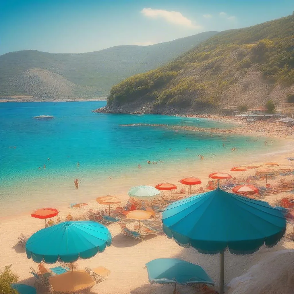 Relaxing on the Turkish Riviera Beach in Summer