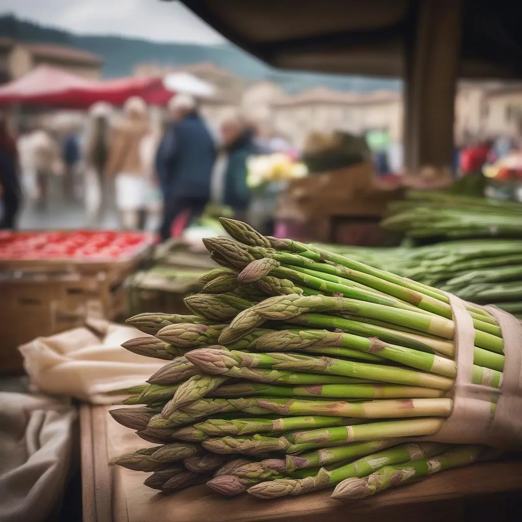 Asparagus at a farmers market in Tuscany